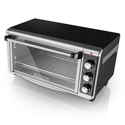 BLACK+DECKER 8-Slice Extra Wide Convection Toaster Oven, Fits 9"x13" Oven Pans and 12" Pizza, Bake, Toast, Broil, and Keep Warm Functions, Countertop Compact Design with Stainless Steel Finish - CookCave