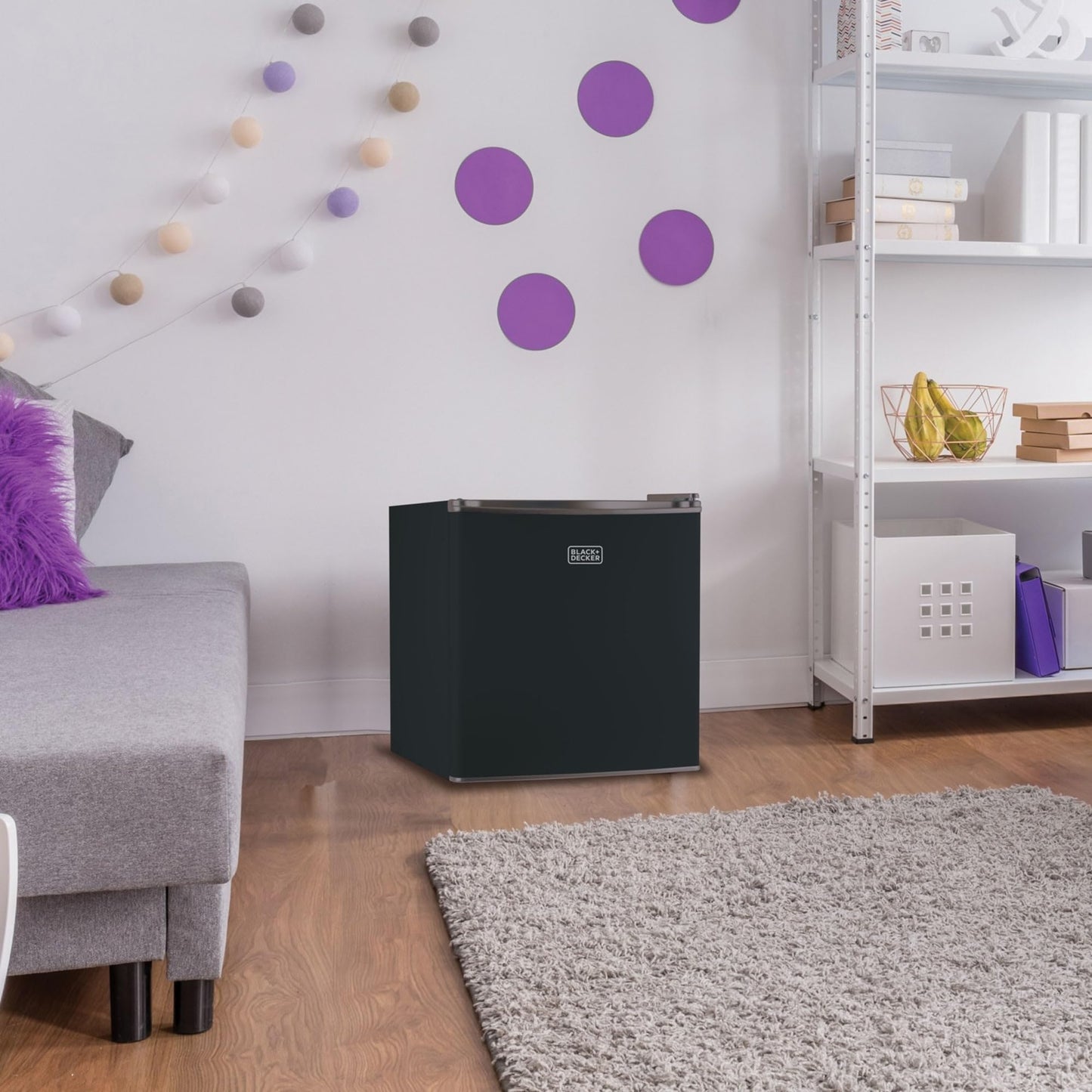 BLACK+DECKER BCRK17B Compact Refrigerator Energy Star Single Door Mini Fridge with Freezer, 1.7 Cubic Feet, Black - CookCave