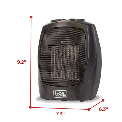 BLACK+DECKER Portable Space Heater, Room Space Heater with Carry Handle for Easy Transport - CookCave