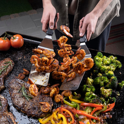 Blackstone 1542 5-Piece Professional Griddle Accessory Toolkit with 2 Squeeze Bottles, 2 Spatulas, and 1 Scraper - CookCave