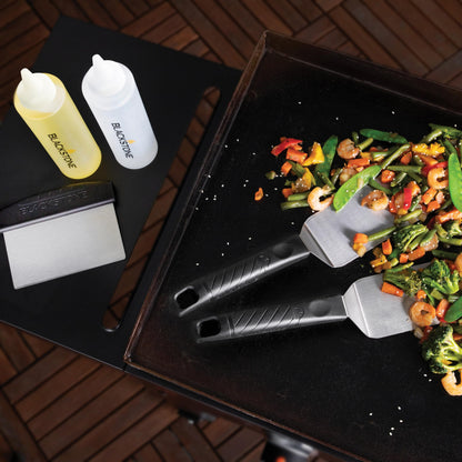 Blackstone 1542 5-Piece Professional Griddle Accessory Toolkit with 2 Squeeze Bottles, 2 Spatulas, and 1 Scraper - CookCave