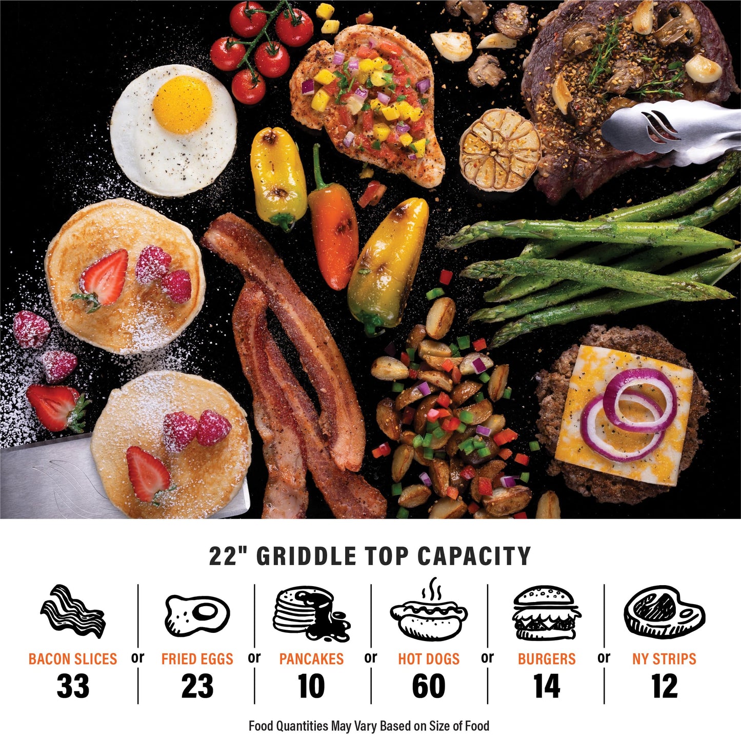 Blackstone 22-Inch Electric Griddle - 1600W Non Stick Ceramic Titanium Coated Stainless Steel Tabletop Griddle with EZ-Touch Control Dial, LCD Display, Patented Rotate & Remove Glass Hood - 8001 - CookCave