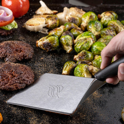 Blackstone Hamburger Spatula Heavy Duty Plastic Handle Large Stainless Steel Food Grade Flat Top Griddle Accessories-Hamburger Pancake Flipper– Grill Scraper Utensil for Home Kitchen Restaurants - CookCave