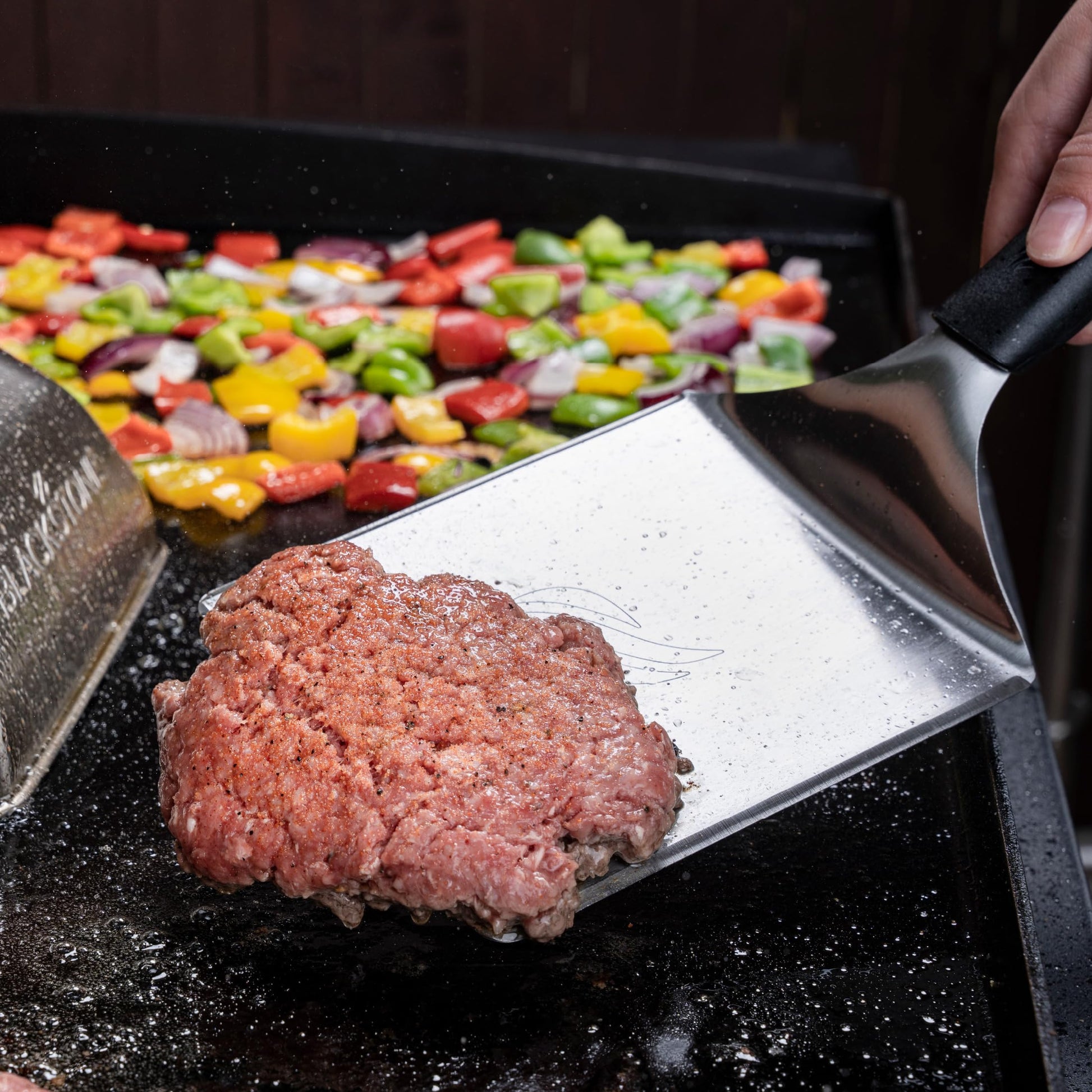 Blackstone Hamburger Spatula Heavy Duty Plastic Handle Large Stainless Steel Food Grade Flat Top Griddle Accessories-Hamburger Pancake Flipper– Grill Scraper Utensil for Home Kitchen Restaurants - CookCave
