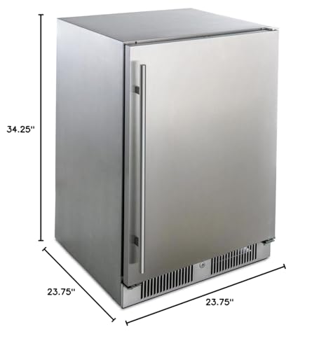 Blaze 24-Inch 5.5 Cu. Ft. Outdoor Rated Compact Refrigerator - BLZ-SSRF-5.5 - CookCave