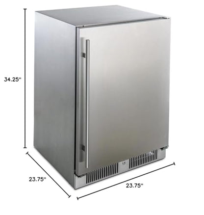 Blaze 24-Inch 5.5 Cu. Ft. Outdoor Rated Compact Refrigerator - BLZ-SSRF-5.5 - CookCave