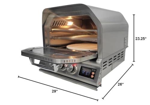 Blaze 26-Inch Built-in Natural Gas Outdoor Pizza Oven W/Rotisserie - BLZ-26-PZOVN-NG - CookCave