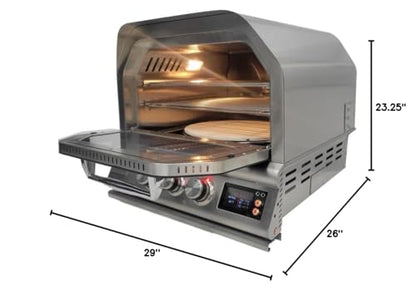 Blaze 26-Inch Built-in Natural Gas Outdoor Pizza Oven W/Rotisserie - BLZ-26-PZOVN-NG - CookCave