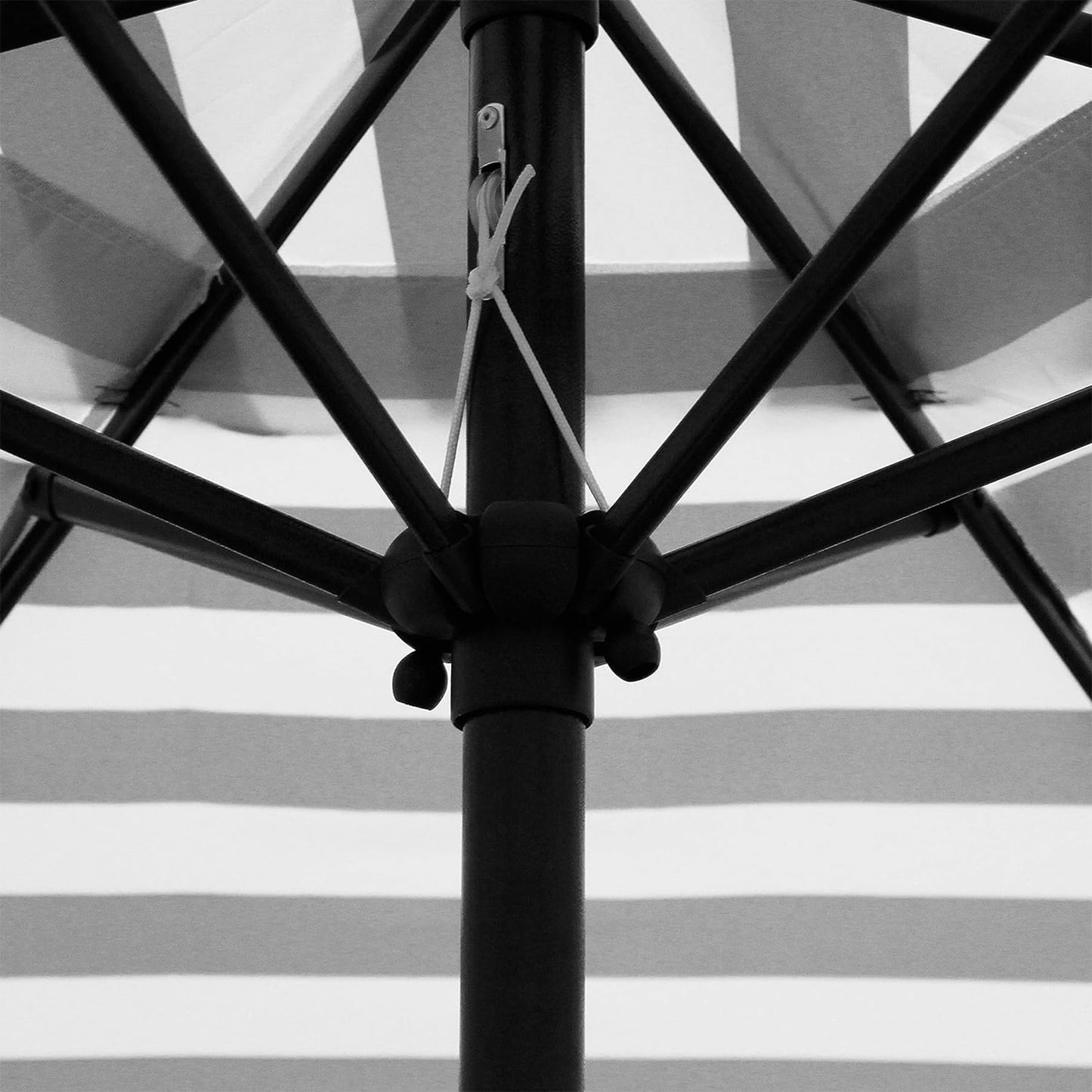 Blissun 7.5 ft Patio Umbrella, Yard Umbrella, Outdoor Market Umbrella with Push Button Tilt Crank (Black&White) - CookCave