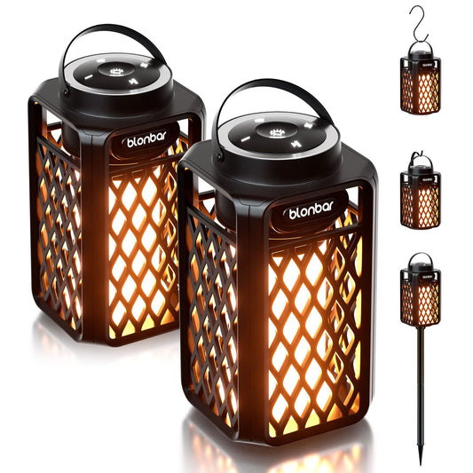 blonbar 2pcs Outdoor Speakers with Torch Atmosphere,10W Portable Bluetooth Stereo Speaker,IP65 Waterproof Led Flame Speakers, Torch Lights for Patio Home Decor, for Men Women Dads Moms - CookCave