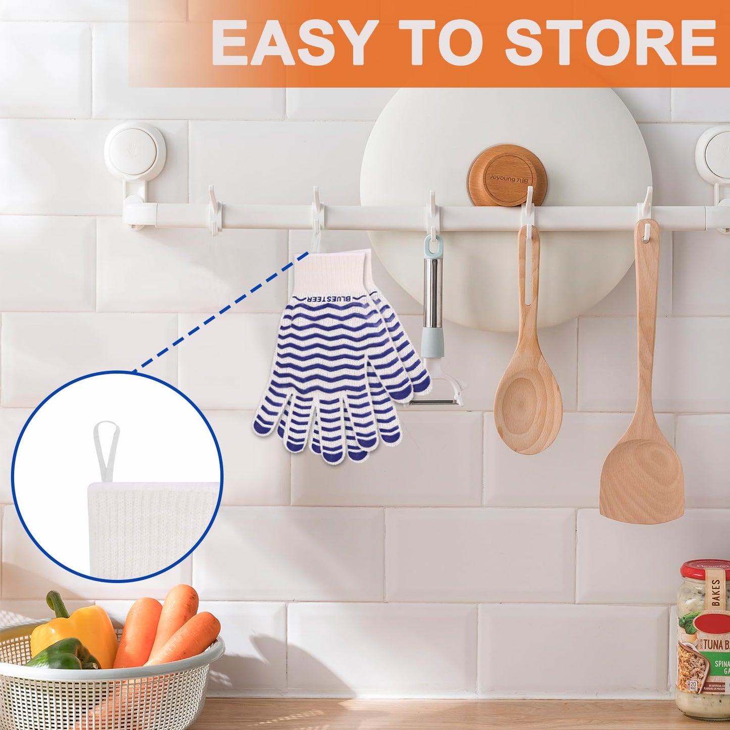 BLUESTEER Oven Gloves 932°F Heat Resistant Gloves Oven Mitts with Fingers Grill Gloves Heat Proof BBQ Gloves Silicone Grip Fireproof Gloves for Kitchen Cooking Grilling Baking - CookCave