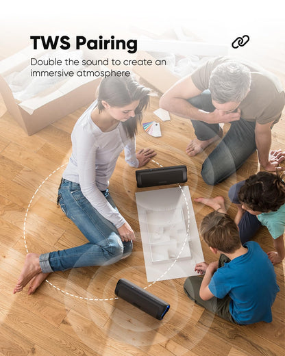 Bluetooth Speaker with HD Sound, Portable Wireless, IPX5 Waterproof, Up to 20H Playtime, TWS Pairing, BT5.3, for Home/Party/Outdoor/Beach, Electronic Gadgets, Birthday Gift (Black) - CookCave