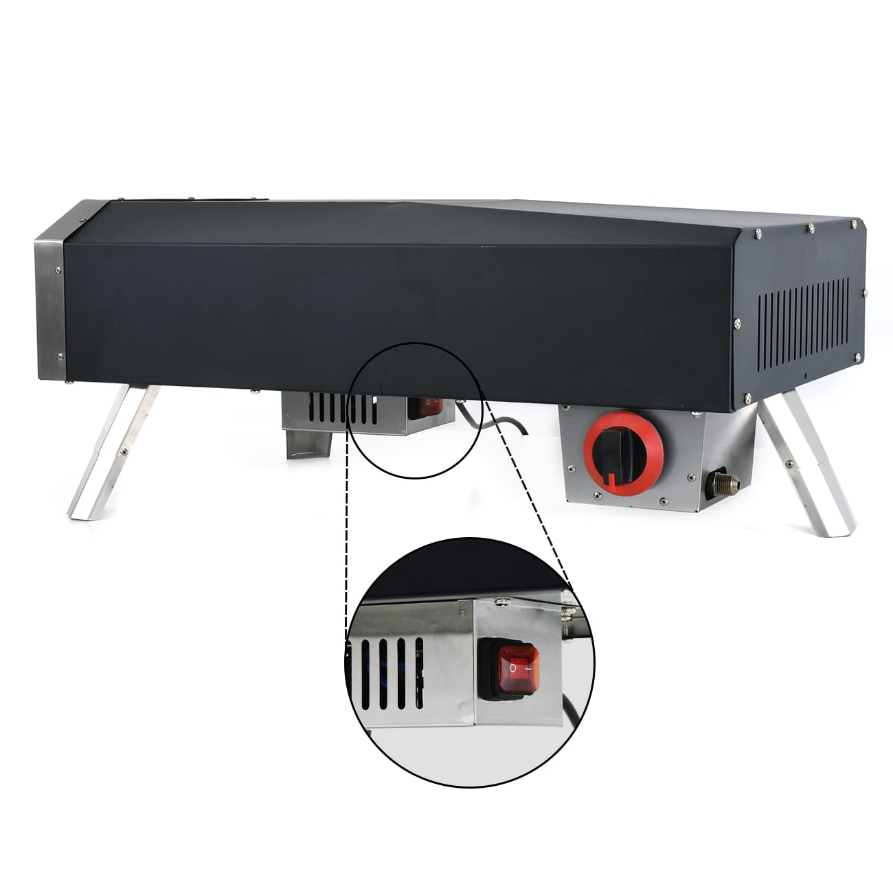 BNDHKR Outdoor Gas Pizza Oven Stainless Steel Portable Pizza Ovens with 12 Inch Pizza Stone Backyard Pizza Maker with Automatic Rotation System Ideal for Outdoor Kitchen and Party - CookCave