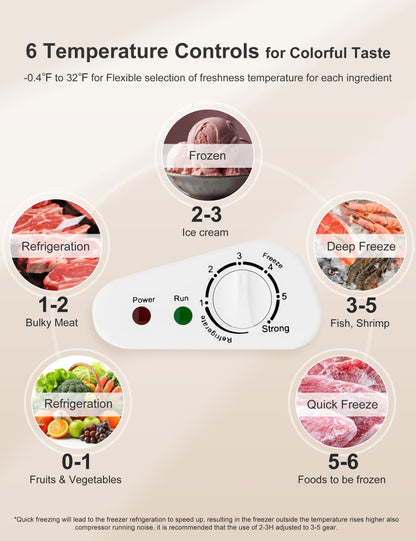 Bodacious Ultra Quiet Deep Freezer - 5.0 Cu Ft Compact Chest Freezer with Fast Freeze Performance, Low Power Consumption, Ideal for Home, Restaurant, and Small Shops - CookCave