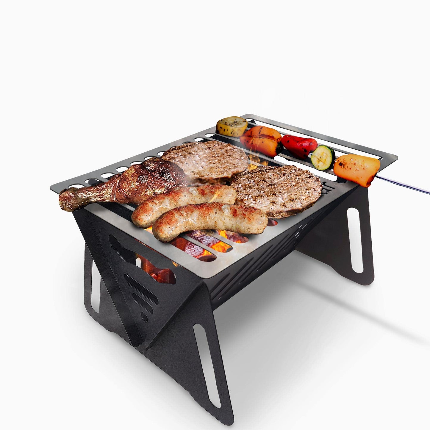 Bodkar Charcoal Grill, Portable BBQ Smoker - Lightweight Tabletop Outdoor Grill for Camping, Picnics, Garden, Beach Parties - 6"*4.6"*4.9 - CookCave