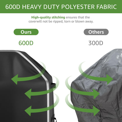 BOLUO Grill Cover for Outdoor Grill 48 inch - Heavy Duty 600D Material, Waterproof BBQ Grill Cover Outside, Barbecue Grill Cover UV & Fade Resistant, Gas Grill Covers for Weber, Nexgrill - CookCave