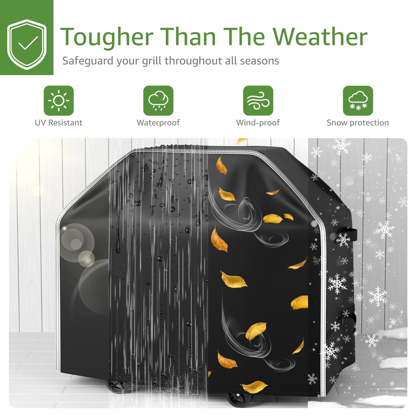 BOLUO Grill Cover for Outdoor Grill 48 inch - Heavy Duty 600D Material, Waterproof BBQ Grill Cover Outside, Barbecue Grill Cover UV & Fade Resistant, Gas Grill Covers for Weber, Nexgrill - CookCave