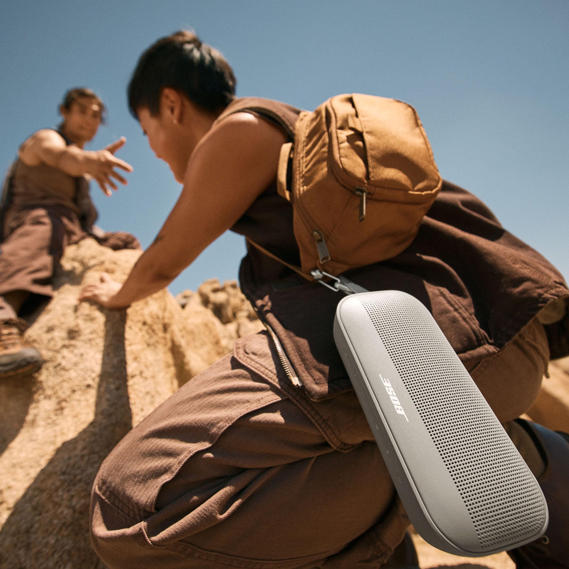 Bose SoundLink Flex Portable Bluetooth Speaker (2nd Gen), Portable Outdoor Speaker with Hi-Fi Audio, Up to 12 Hours Battery Life, Waterproof and Dustproof, Sandstone - CookCave