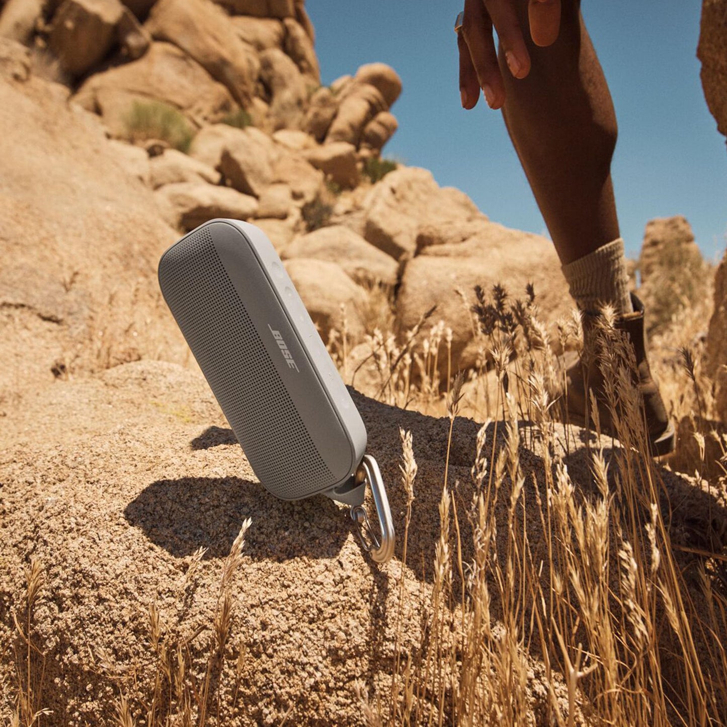 Bose SoundLink Flex Portable Bluetooth Speaker (2nd Gen), Portable Outdoor Speaker with Hi-Fi Audio, Up to 12 Hours Battery Life, Waterproof and Dustproof, Sandstone - CookCave
