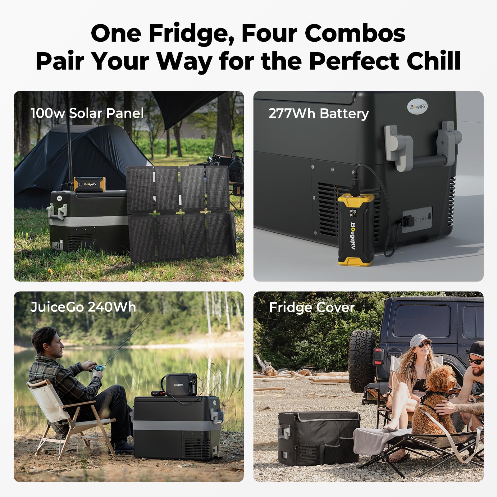 BougeRV 12V Portable Refrigerator Fridge Freezer Portable Car Fridge 53 Quart Electric Cooler12V/24V DC 110~240 V AC for RV Truck Jeep Pickup SUV Van Boat Camping Tailgating Road Trip Outdoor Travel - CookCave