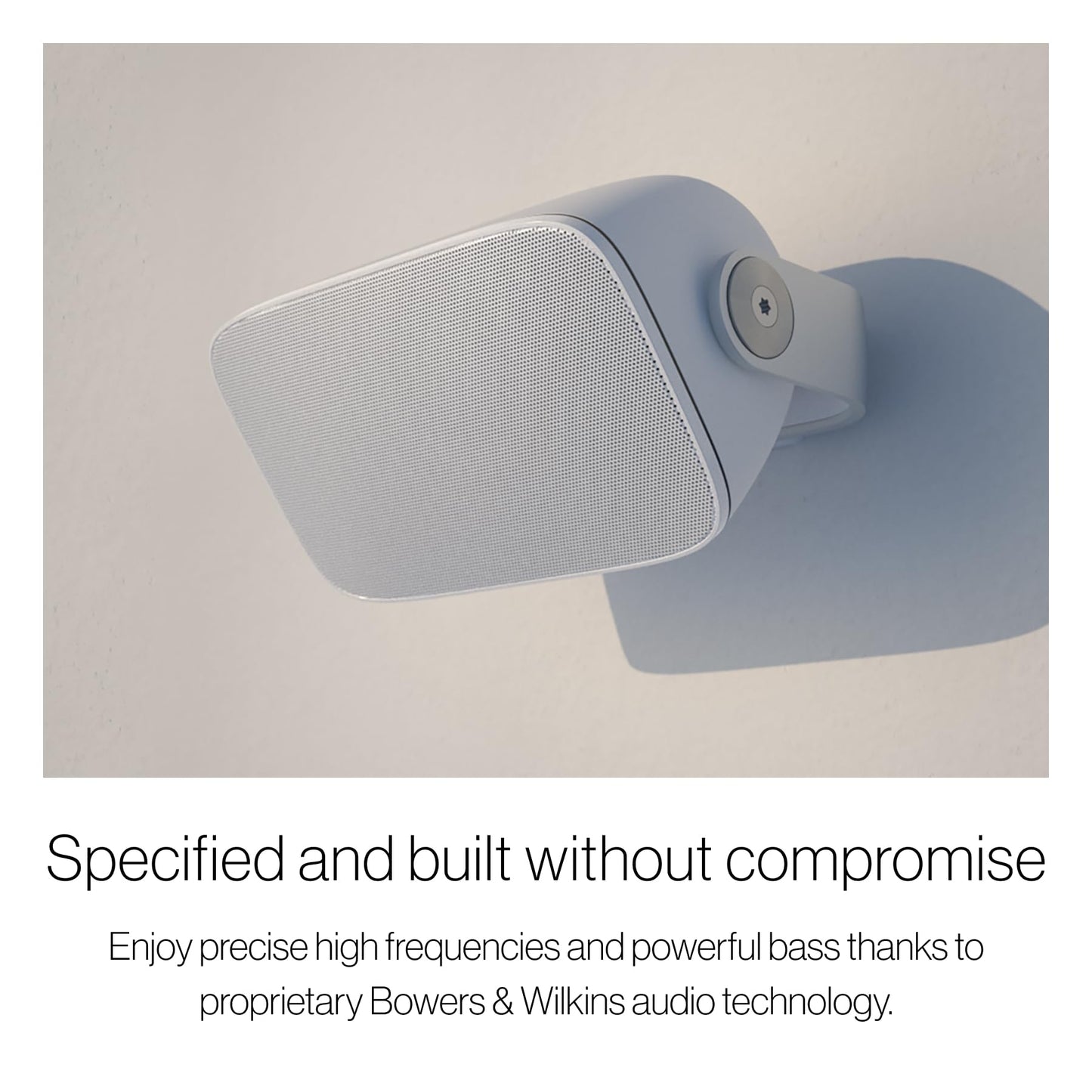 Bowers & Wilkins AM-1 Architectural Monitor Weather-Resistant Loudspeaker for Patio, Garden, or Poolside, 1" Aluminum-Dome Tweeter, 5" Glassfibre Cone Midrange & Auxiliary Bass Radiator (Pair, White) - CookCave