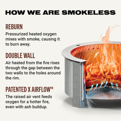 Breeo Smokeless FIrePit (X Series 24, Corten Steel) - 27.5" Smokeless Fire Pit for Outside - 62 lbs - Ideal for Families - Compatible with Wide Range of Breeo Accessories - Gifts for Dad - CookCave