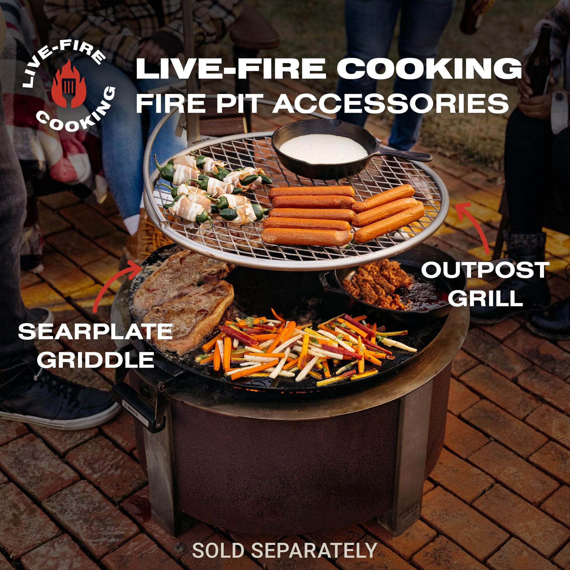 Breeo Smokeless FIrePit (X Series 24, Corten Steel) - 27.5" Smokeless Fire Pit for Outside - 62 lbs - Ideal for Families - Compatible with Wide Range of Breeo Accessories - Gifts for Dad - CookCave