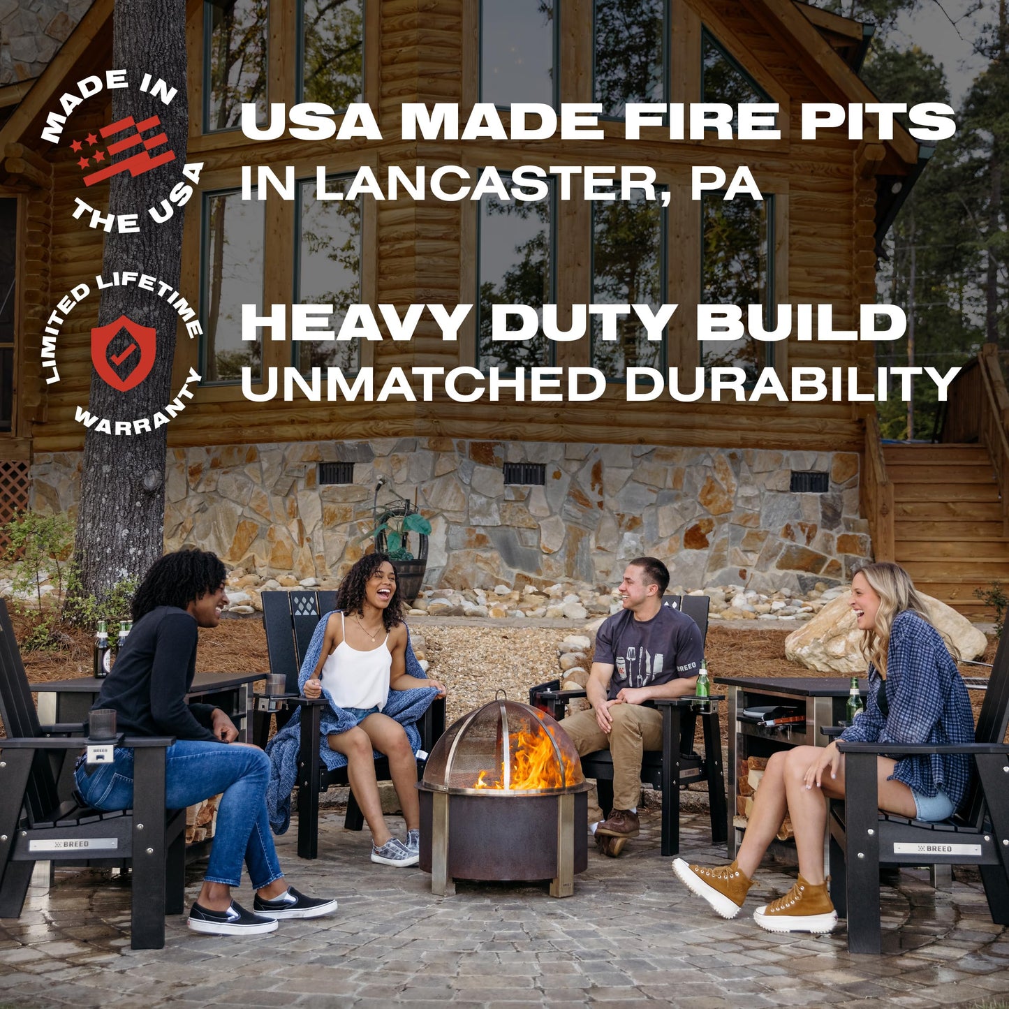 Breeo Smokeless FIrePit (X Series 24, Corten Steel) - 27.5" Smokeless Fire Pit for Outside - 62 lbs - Ideal for Families - Compatible with Wide Range of Breeo Accessories - Gifts for Dad - CookCave