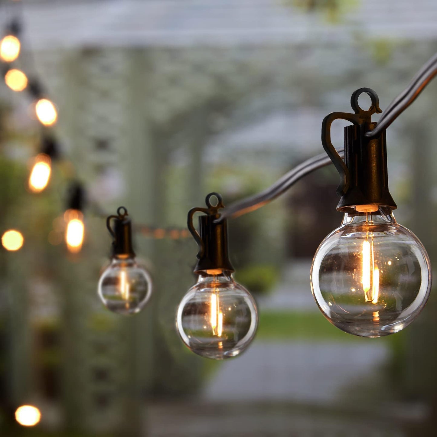 Brightown Outdoor String Lights - Connectable Dimmable LED Patio String Lights with G40 Globe Plastic Bulbs, All Weatherproof Hanging Lights for Outside Backyard Porch (50 ft - 25 LED Bulbs) - CookCave