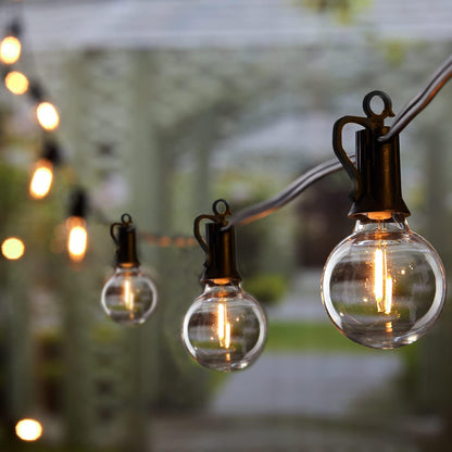 Brightown Outdoor String Lights - Connectable Dimmable LED Patio String Lights with G40 Globe Plastic Bulbs, All Weatherproof Hanging Lights for Outside Backyard Porch (50 ft - 25 LED Bulbs) - CookCave