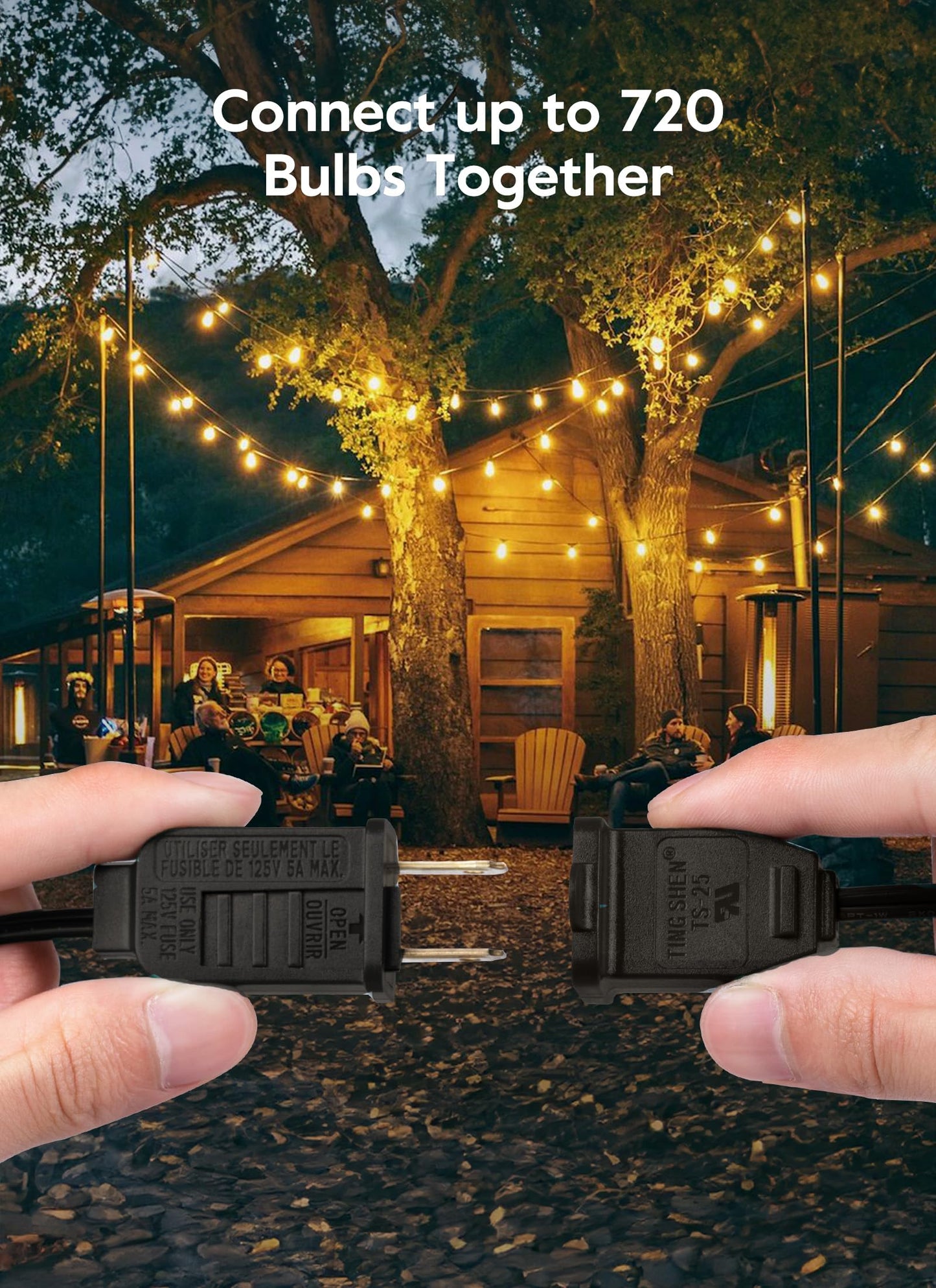 Brightown Outdoor String Lights - Connectable Dimmable LED Patio String Lights with G40 Globe Plastic Bulbs, All Weatherproof Hanging Lights for Outside Backyard Porch (50 ft - 25 LED Bulbs) - CookCave