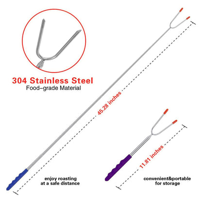 Briout Marshmallow Roasting Sticks 12 Colors Extra Long 45'' Stainless Telescoping Hot Dog Smores Skewers Kids Safe Barbecue Forks for Campfire, Bonfire and Grill(12 Count) - CookCave