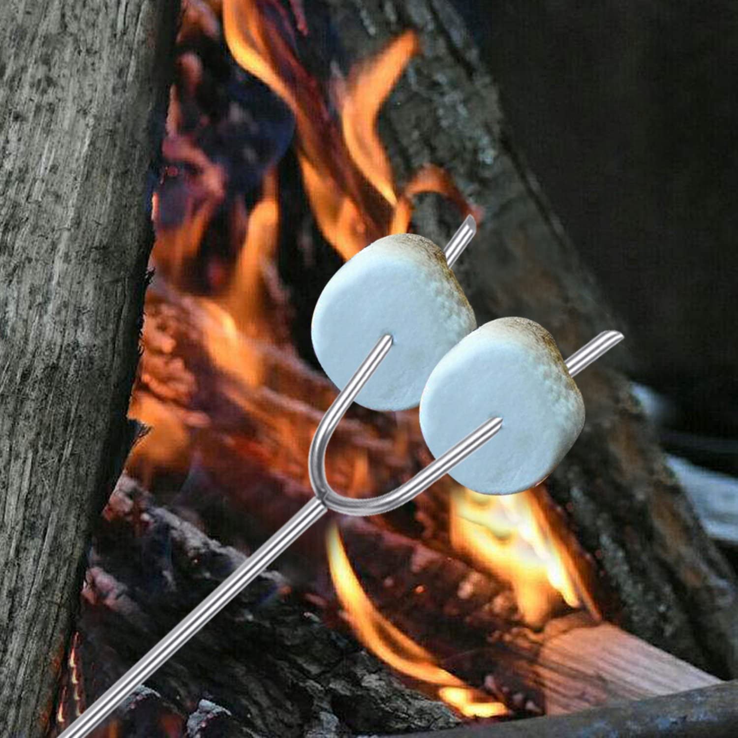 Briout Marshmallow Roasting Sticks 12 Colors Extra Long 45'' Stainless Telescoping Hot Dog Smores Skewers Kids Safe Barbecue Forks for Campfire, Bonfire and Grill(12 Count) - CookCave