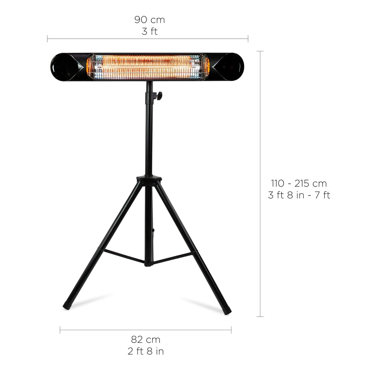 Briza Infrared Electric Patio Heater - Indoor/Outdoor Heater - Portable Wall/Garage Heater - 1500W - use with Stand - Mount to Ceiling/Wall) - CookCave