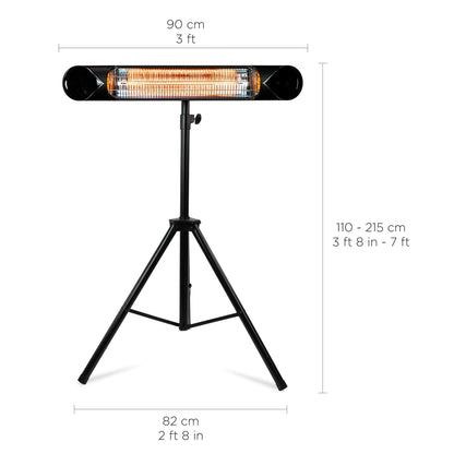 Briza Infrared Electric Patio Heater - Indoor/Outdoor Heater - Portable Wall/Garage Heater - 1500W - use with Stand - Mount to Ceiling/Wall) - CookCave