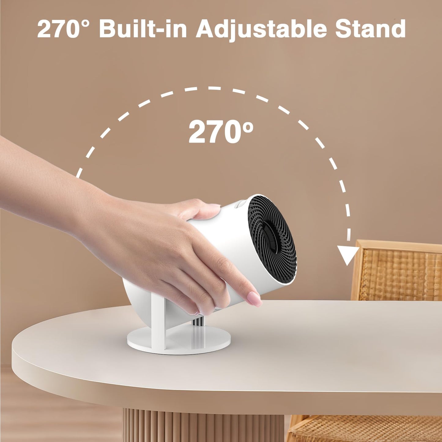 [Built-in -Apps] PANSEBA 270°Adjustable Smart Mini Projector with WiFi 6 and Bluetooth, Auto Keystone Outdoor Movie Projector, Big Screen Home Portable Projector for Phone/TV Stick/Laptop/HDMI - CookCave