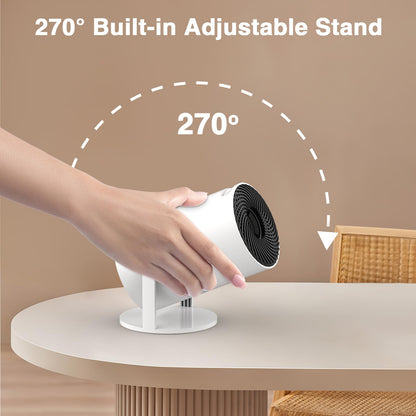 [Built-in -Apps] PANSEBA 270°Adjustable Smart Mini Projector with WiFi 6 and Bluetooth, Auto Keystone Outdoor Movie Projector, Big Screen Home Portable Projector for Phone/TV Stick/Laptop/HDMI - CookCave