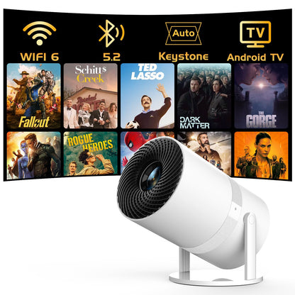 [Built-in -Apps] PANSEBA 270°Adjustable Smart Mini Projector with WiFi 6 and Bluetooth, Auto Keystone Outdoor Movie Projector, Big Screen Home Portable Projector for Phone/TV Stick/Laptop/HDMI - CookCave