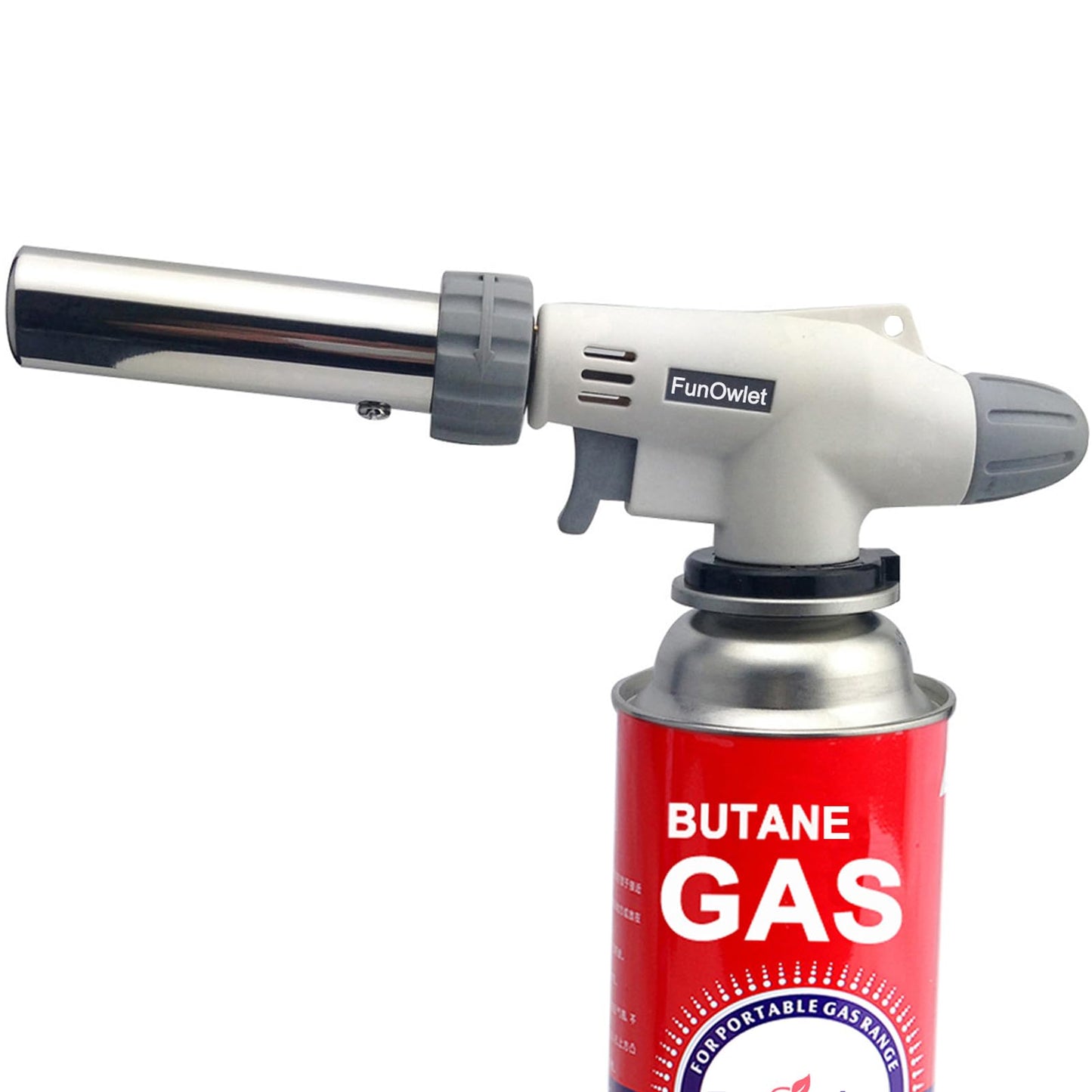 Butane Torch Kitchen Blow Lighter - Culinary Torches Chef Cooking Professional Adjustable Flame with Reverse Use for Creme, Brulee, BBQ, Baking, Jewelry by FunOwlet (Butane Fuel Not Included) - CookCave