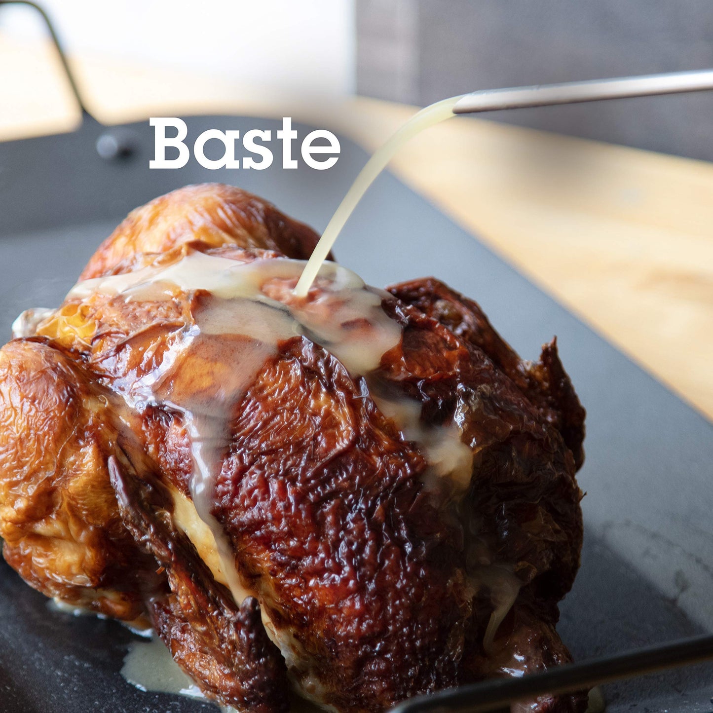 Camerons 3-in-1 Barbecue Injector Basting Mop - Baster Set Includes BBQ Chain Basting Brush & Meat Syringe to Baste, Marinate & Inject Food w Flavor - Indoor Outdoor Use- Grilling Gift for Fathers Day - CookCave