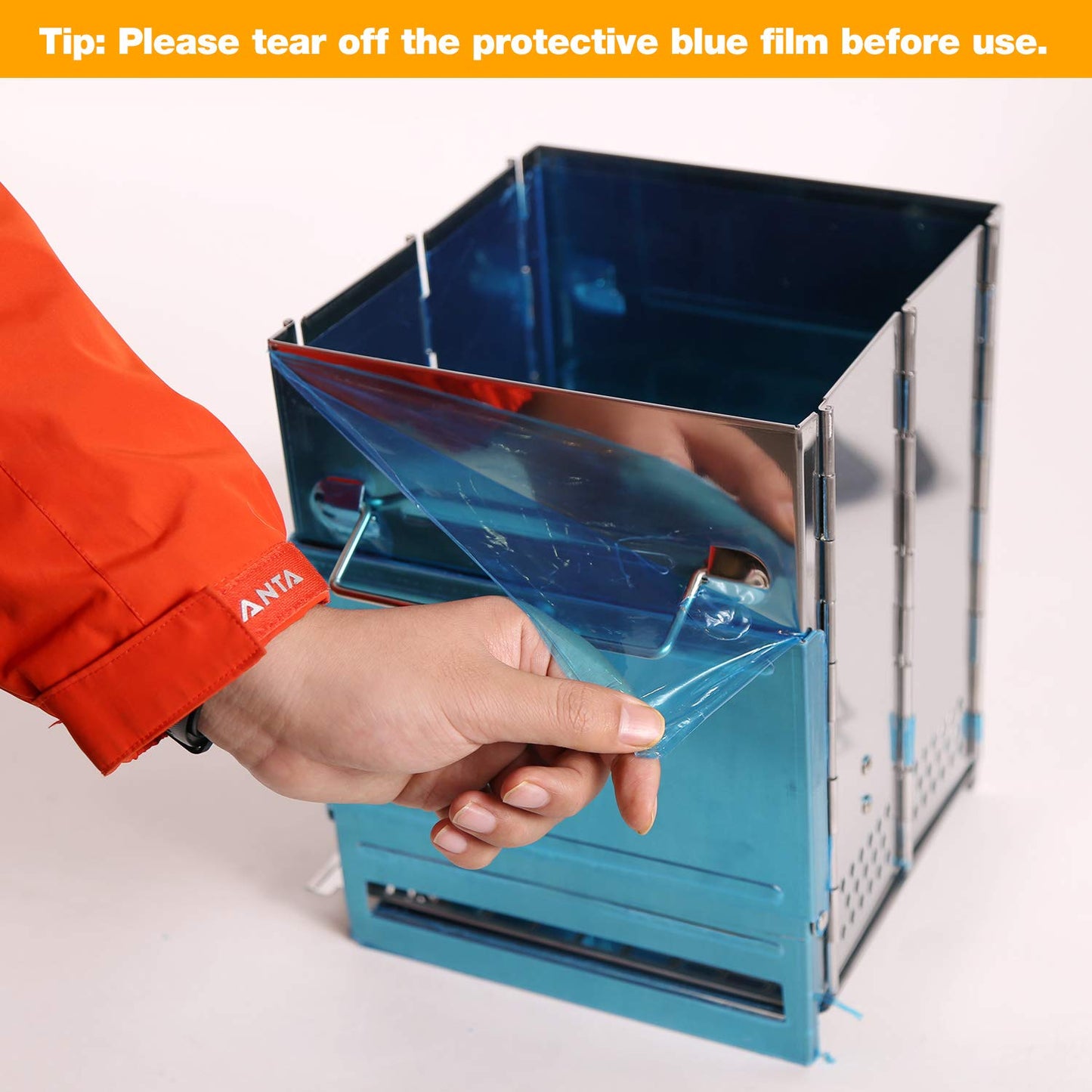 CAMPMAX Portable Folding Camping Wood Stove for Outdoor Cooking, Lightweight Stainless Steel Wood Burning Camp Stove with Grill for Backpacking BBQ Picnic, Small - CookCave