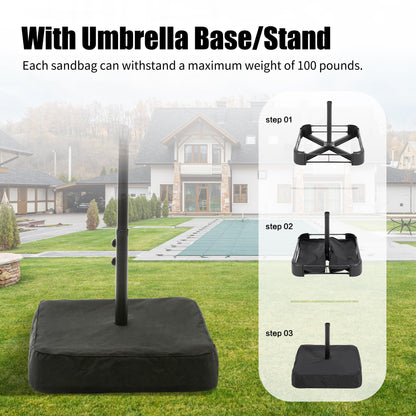 Caprihom 15ft Patio Umbrella with Base Included, Double Sided Outdoor Large Rectangular Patio Umbrella with Crank Handle, for Lawn Garden, Khaki - CookCave