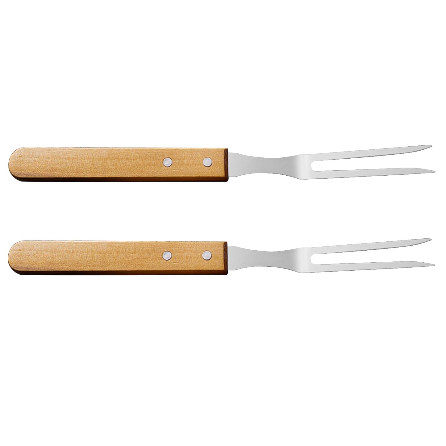 Carving Fork, Meat Fork (2 Pack), 13 Inch Cooking Forks with Wooden Handle, Heavy Duty Stainless Steel BBQ Fork, Long Metal Chef Kitchen Forks for Barbecue, Serving, Cooking, Grilling, Roasting - CookCave