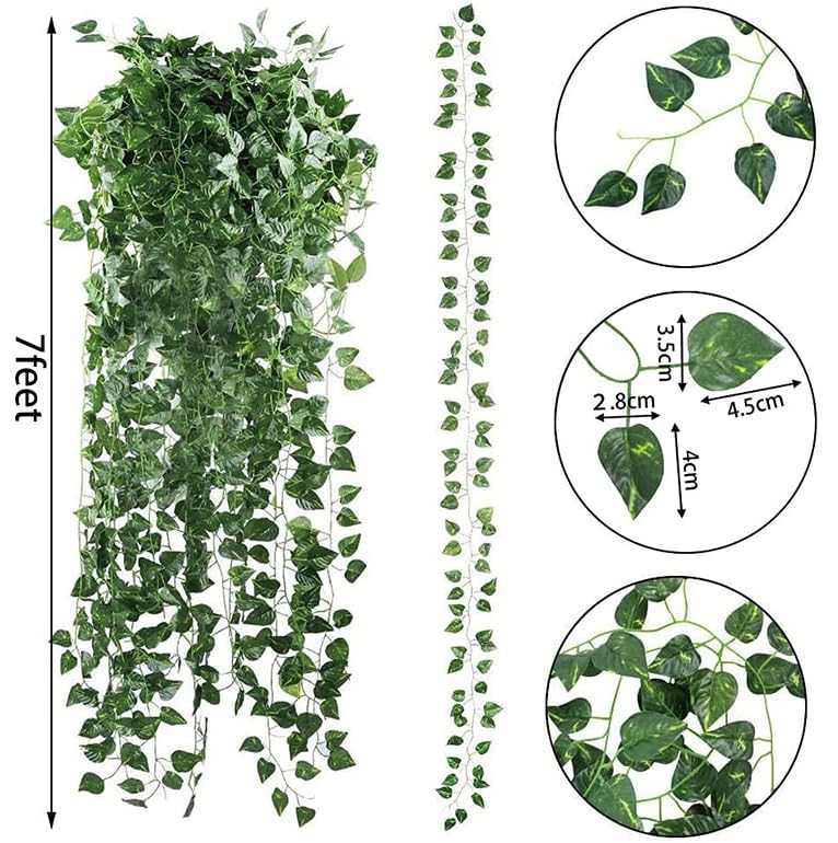 CEWOR 24 Pack 168ft Artificial Ivy Greenery Garland, Fake Vines Hanging Plants Backdrop for Room Bedroom Wall Decor, Green Leaves for Jungle Theme Party Wedding Decoration - CookCave