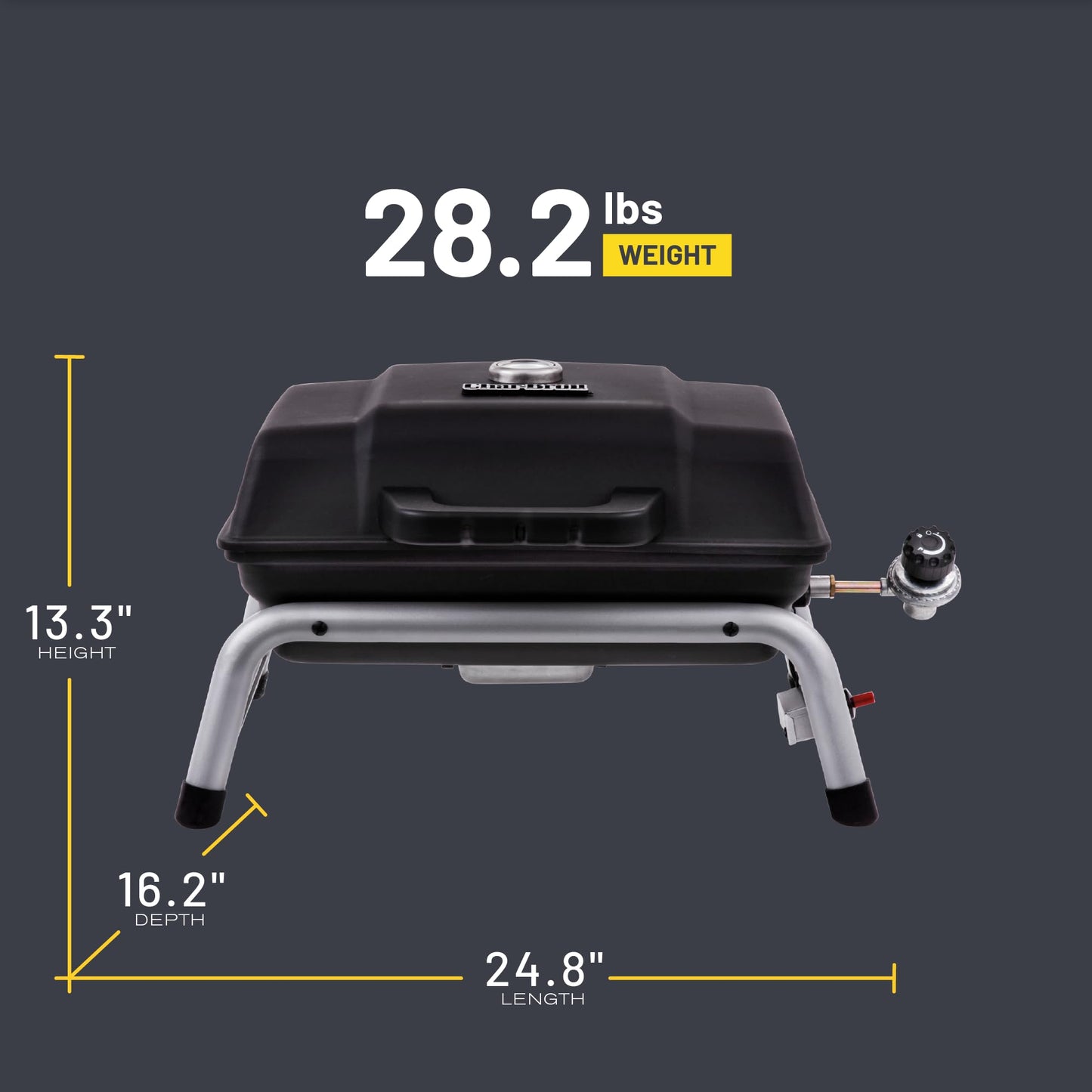 Char-Broil® 1-Burner Portable Propane Gas Grill, Black – 17402049 - CookCave
