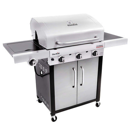 Char-Broil® Performance Series™ TRU-Infrared Cooking Technology 3-Burner with Side Burner Cabinet Style Propane Gas Stainless Steel Grill - 463371719 - CookCave