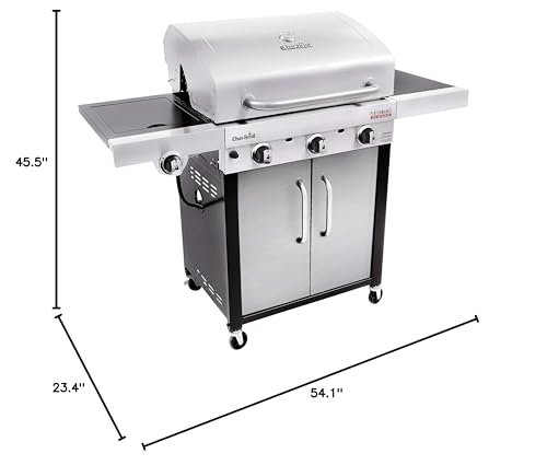 Char-Broil® Performance Series™ TRU-Infrared Cooking Technology 3-Burner with Side Burner Cabinet Style Propane Gas Stainless Steel Grill - 463371719 - CookCave