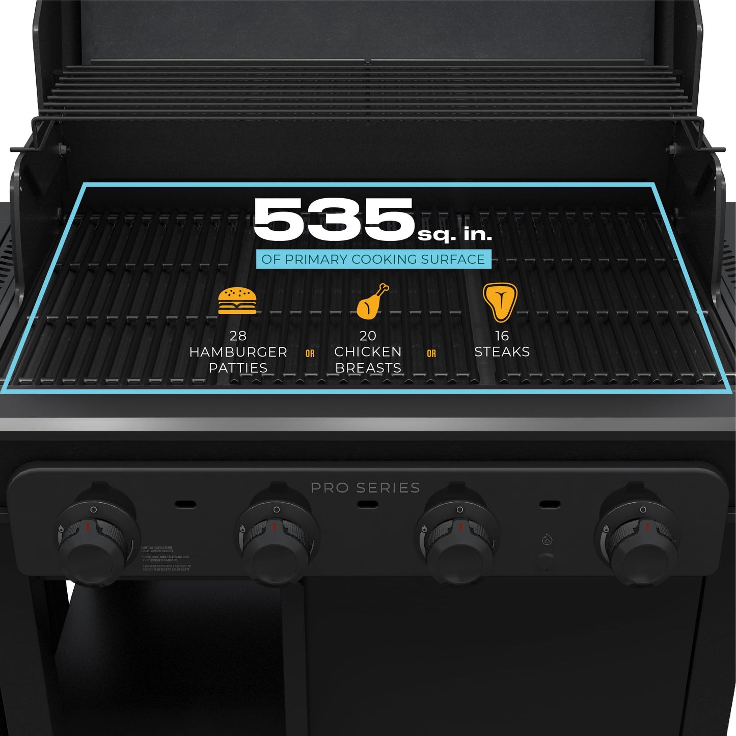 Char-Broil® Pro Series™ with Amplifire™ Infrared Technology 4-Burner Propane Gas Grill Cabinet with Side Burner, Black - 463281024 - CookCave