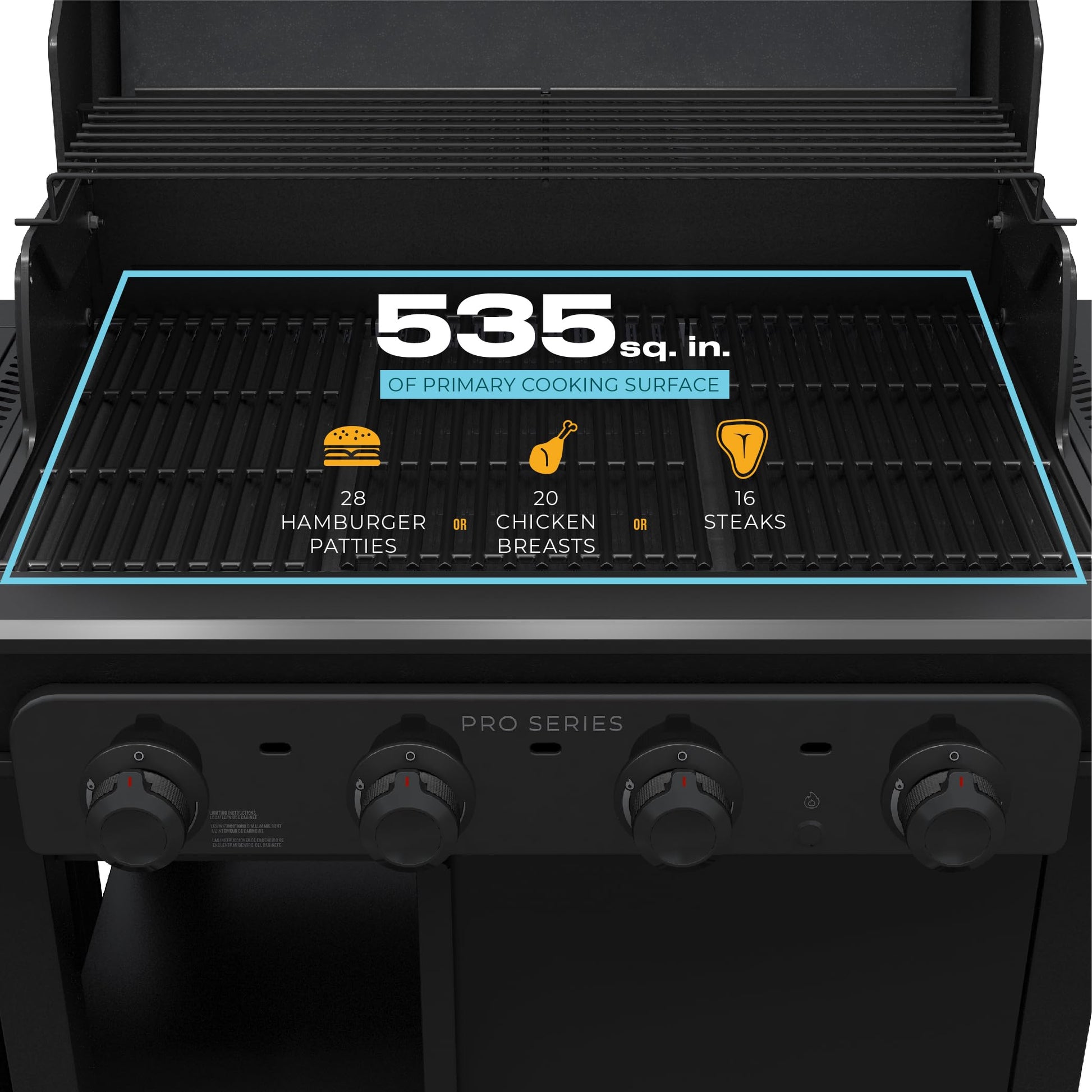 Char-Broil® Pro Series™ with Amplifire™ Infrared Technology 4-Burner Propane Gas Grill Cabinet with Side Burner, Black - 463281024 - CookCave
