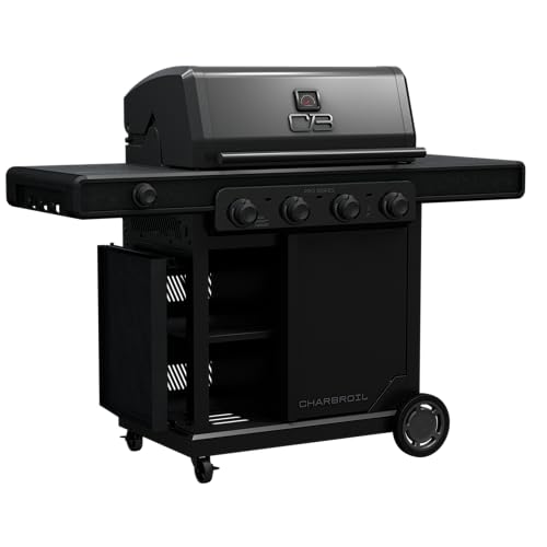 Char-Broil® Pro Series™ with Amplifire™ Infrared Technology 4-Burner Propane Gas Grill Cabinet with Side Burner, Black - 463281024 - CookCave